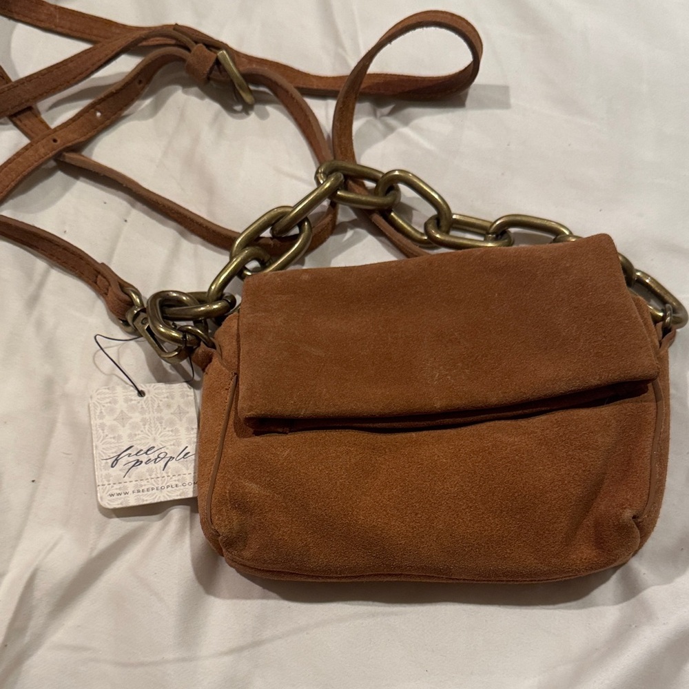 Free People Charlie Chain Suede Crossbody Bag
